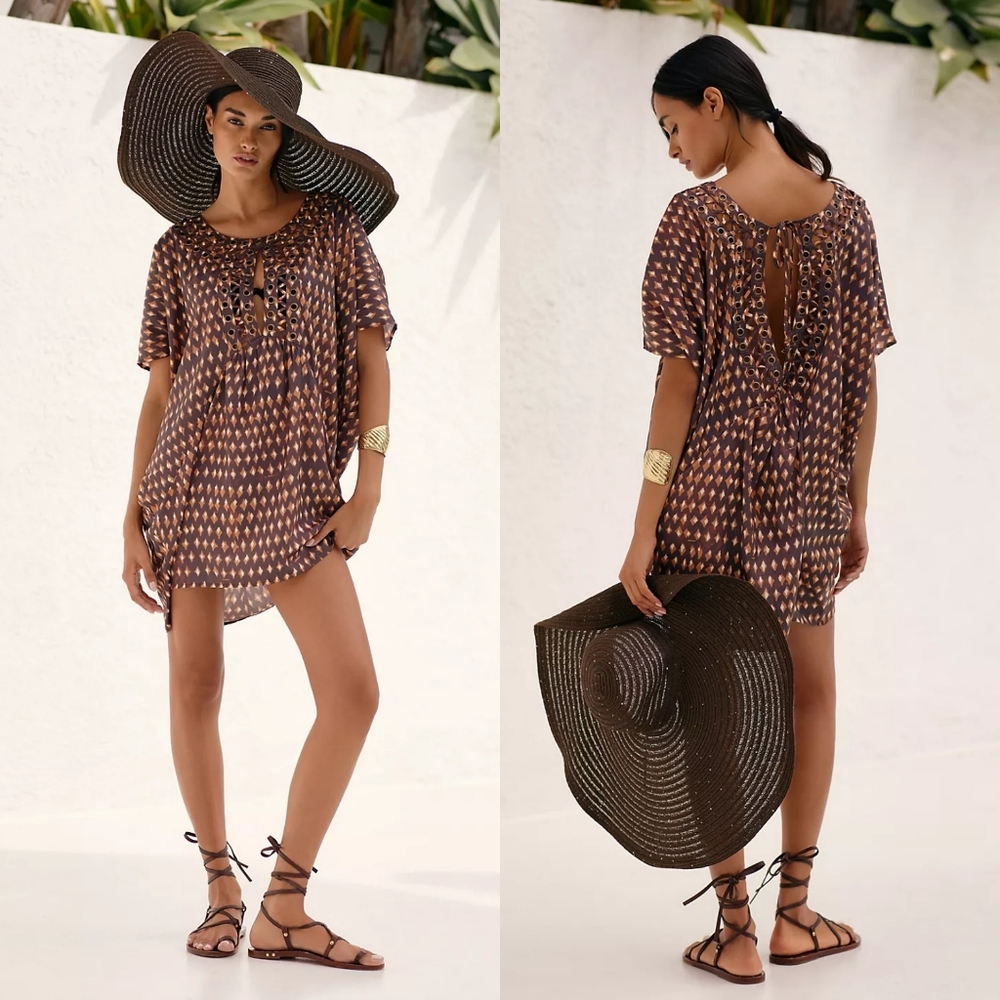 Anthropologie Graham Keegan Short-Sleeve Keyhole Tunic